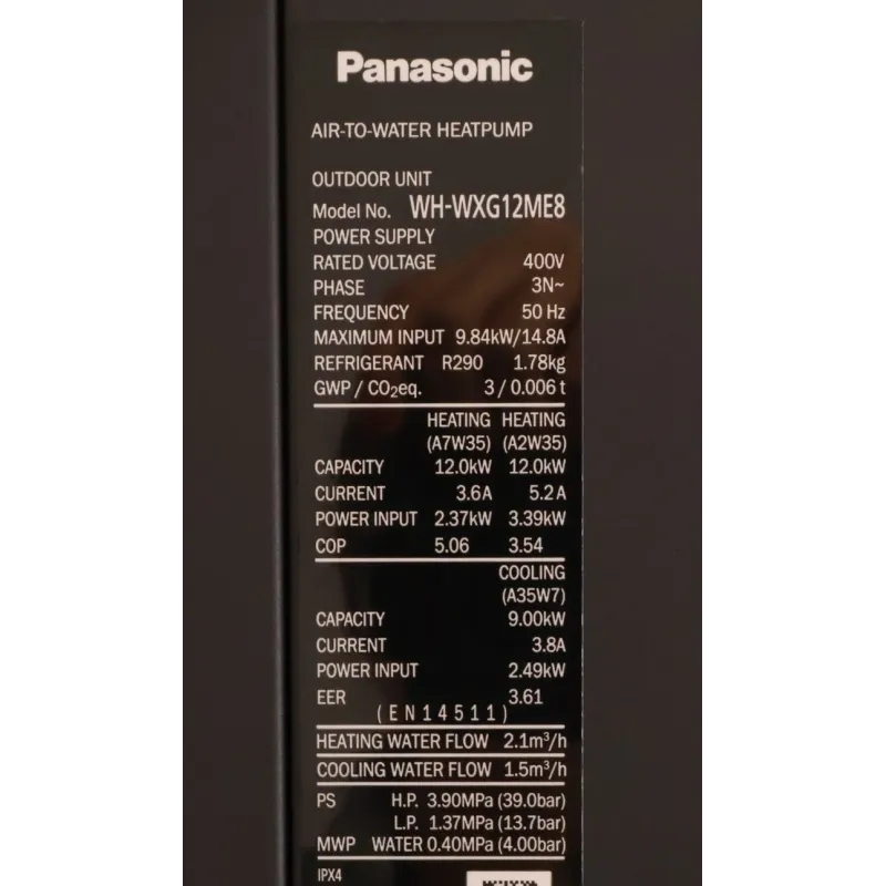 Pompe à chaleur air/eau Panasonic Aquarea T-CAP 9 kW triphasée